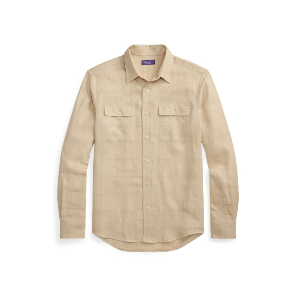 Hemd mit Windowpane-Karo Purple Label in Klassisch-Sandbraun 2