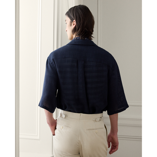 Relaxed-Fit Hemd mit Korbmuster Purple Label in Vorstands-Navy 5