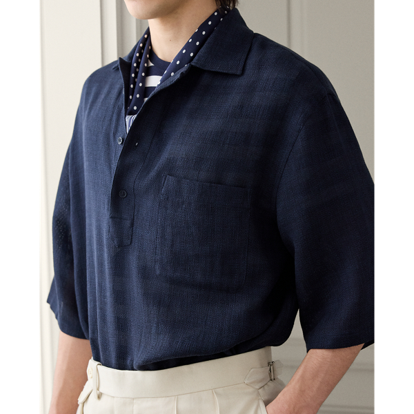 Relaxed-Fit Hemd mit Korbmuster Purple Label in Vorstands-Navy 6