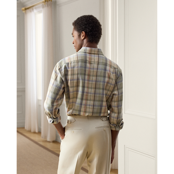 Hanf-Baumwoll-Hemd mit Karomuster Purple Label in Creme multi 5