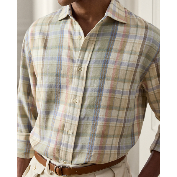 Hanf-Baumwoll-Hemd mit Karomuster Purple Label in Creme multi 6