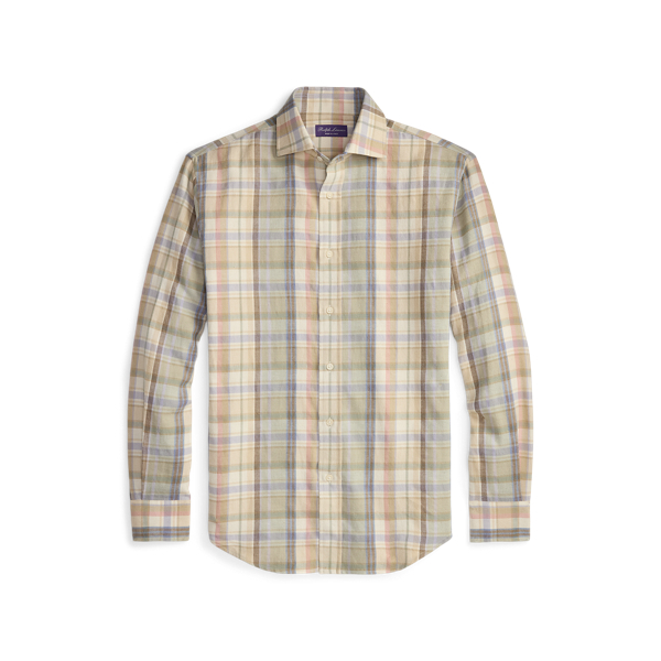 Hanf-Baumwoll-Hemd mit Karomuster Purple Label in Creme multi 2