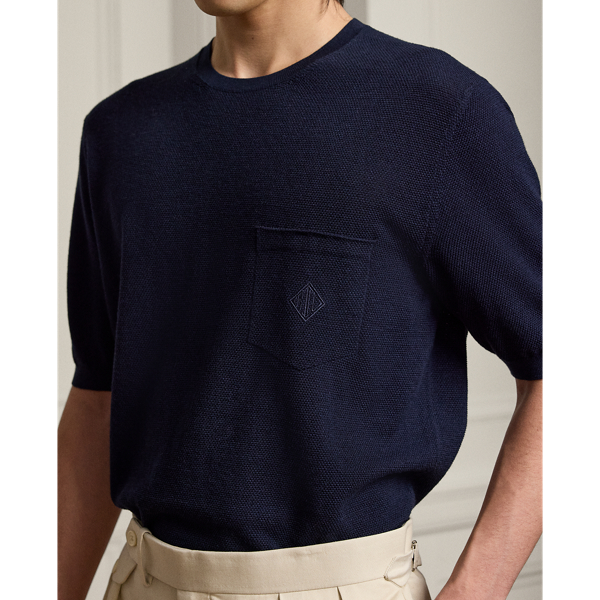 Monogramm-Pullover aus Seidenmischung Purple Label in Klass. Vorstands-Navy 6