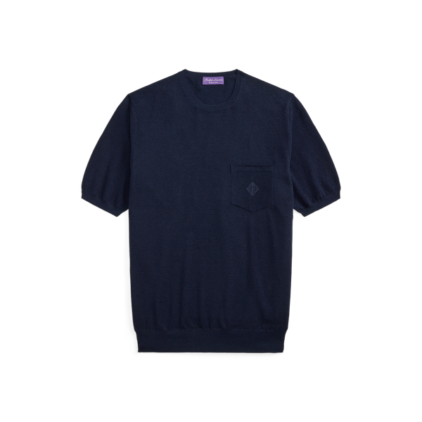 Monogramm-Pullover aus Seidenmischung Purple Label in Klass. Vorstands-Navy 2