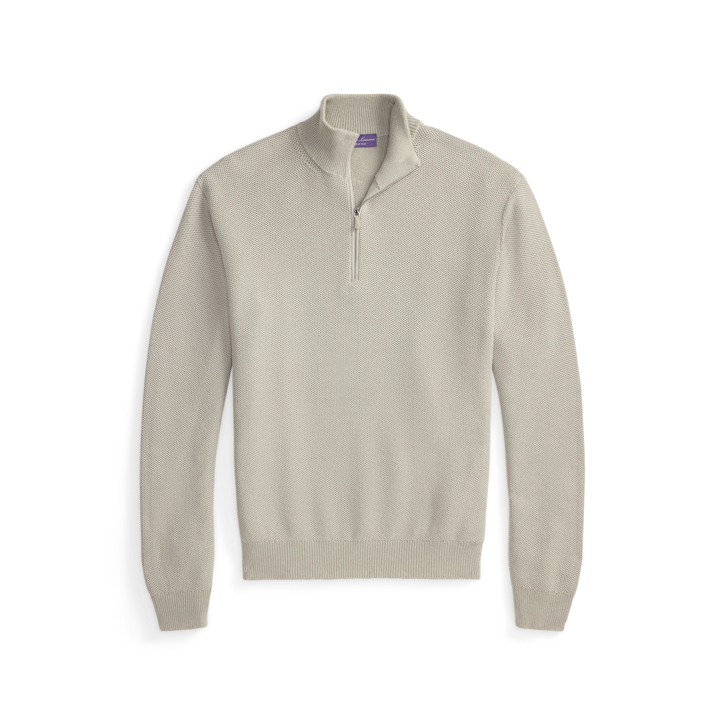 Мужской свитер Ralph Lauren Honeycomb Silk-Blend Quarter-Zip, цвет: Жемчужный серый — фото 5