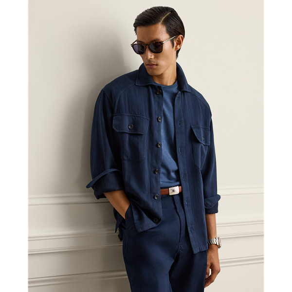 Garment-Dyed Cotton-Linen Shirt