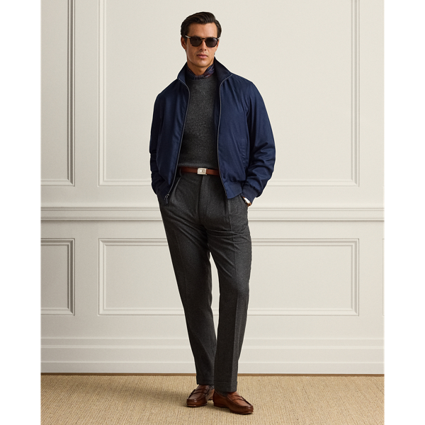 Racing Navy Felton Cashmere-Silk Flight Jacket Purple Label 3