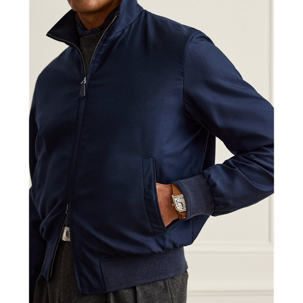 Racing Navy Felton Cashmere-Silk Flight Jacket Purple Label 6