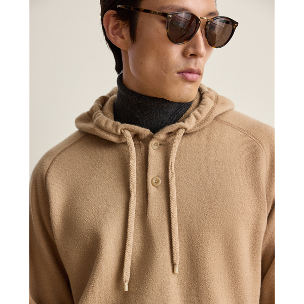 Relaxed Fit Wool-Cashmere Terry Hoodie