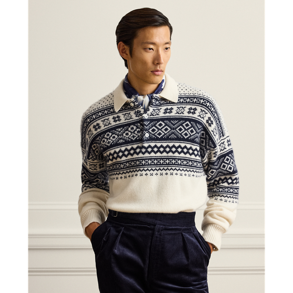 Kaschmirpullover mit Polokragen