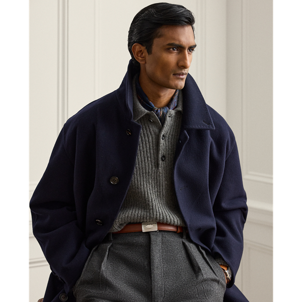 Textured Cashmere Polo-Collar Jumper