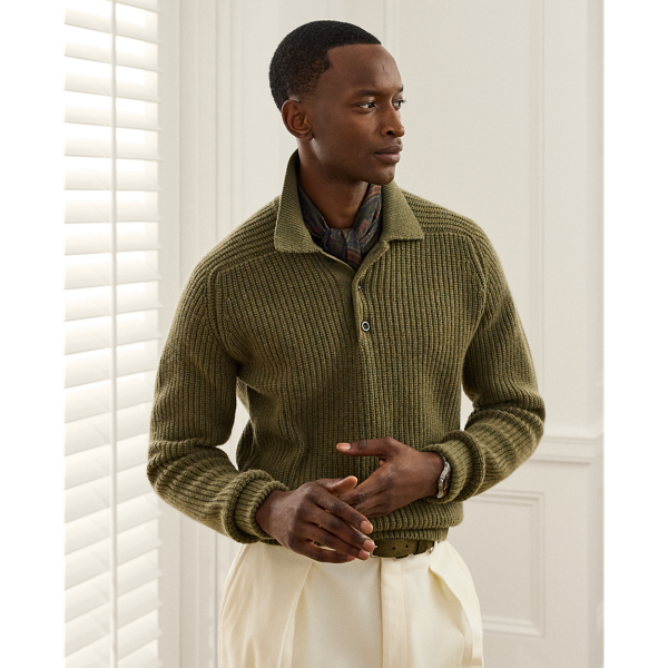Kaschmirpullover mit Polokragen