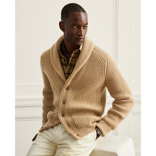 Textured Cashmere Shawl Cardigan