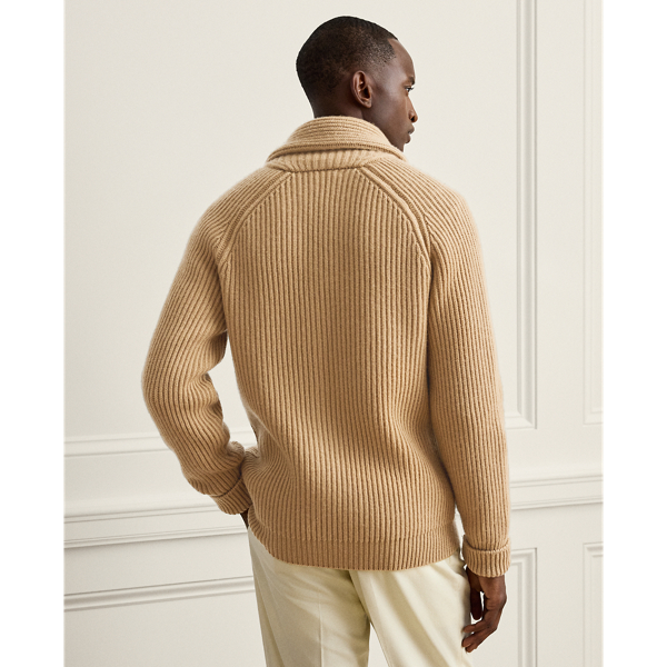 Textured Cashmere Shawl Cardigan