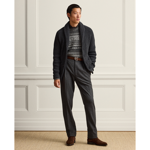 Textured Cashmere Shawl Cardigan