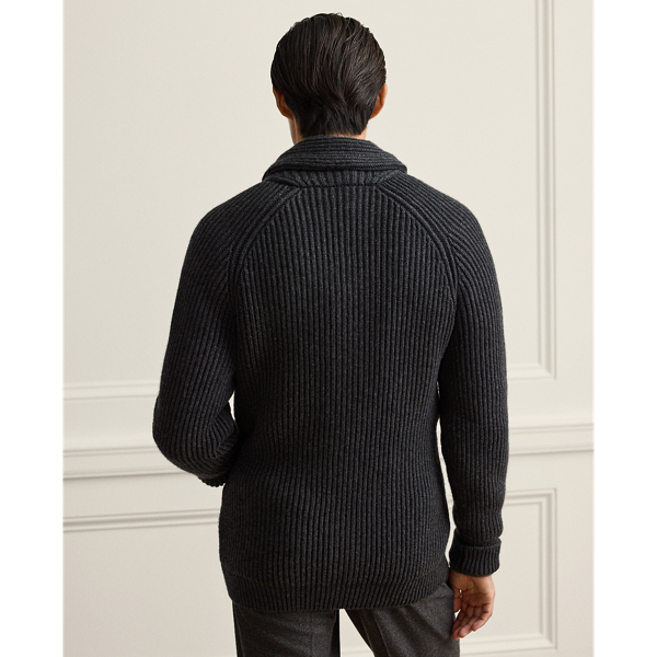 Textured Cashmere Shawl Cardigan