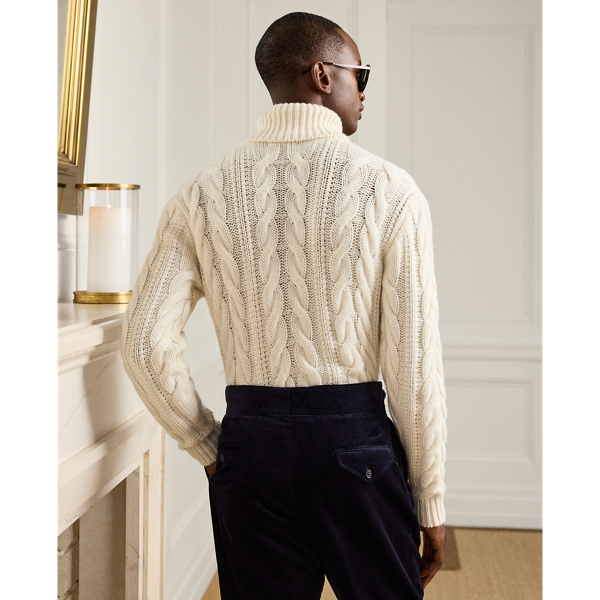 Cable-Knit Cashmere Roll Neck Jumper