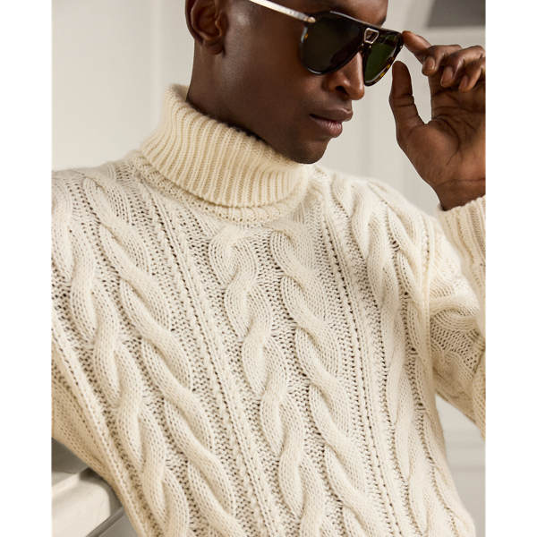 Cable-Knit Cashmere Roll Neck Jumper