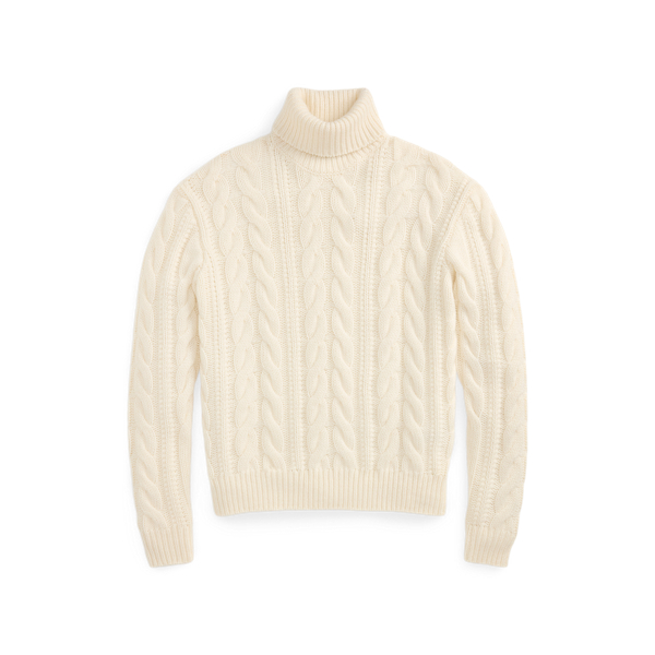 Cable-Knit Cashmere Roll Neck Jumper