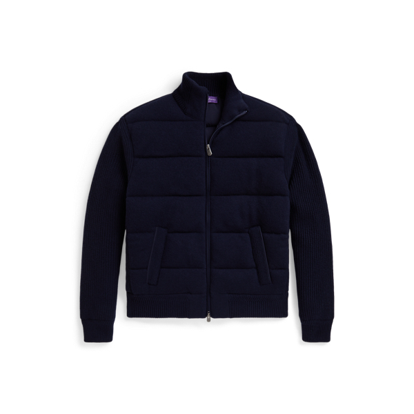 Cashmere Down Full-Zip Sweater