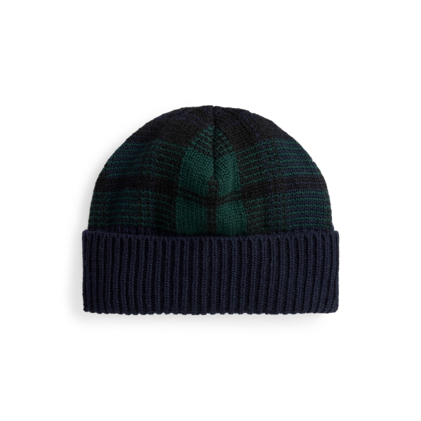 Plaid Cashmere-Blend Beanie