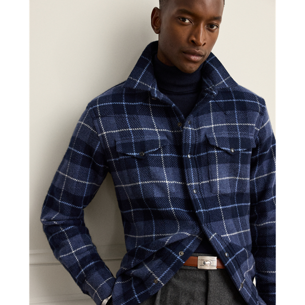 Plaid Cashmere Western Shirt