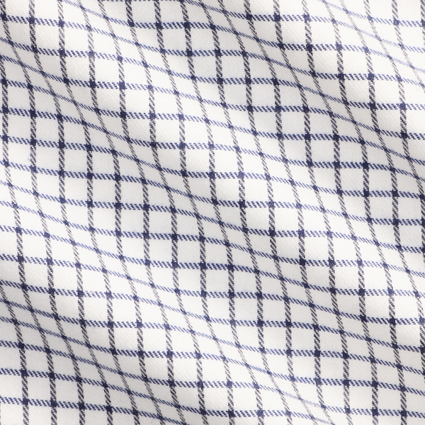 Cream/Navy Tattersall Twill Shirt Purple Label 7
