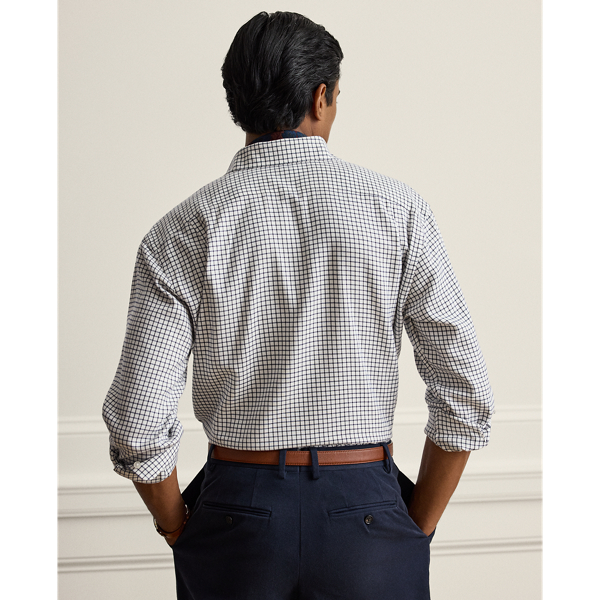 Cream/Navy Tattersall Twill Shirt Purple Label 5