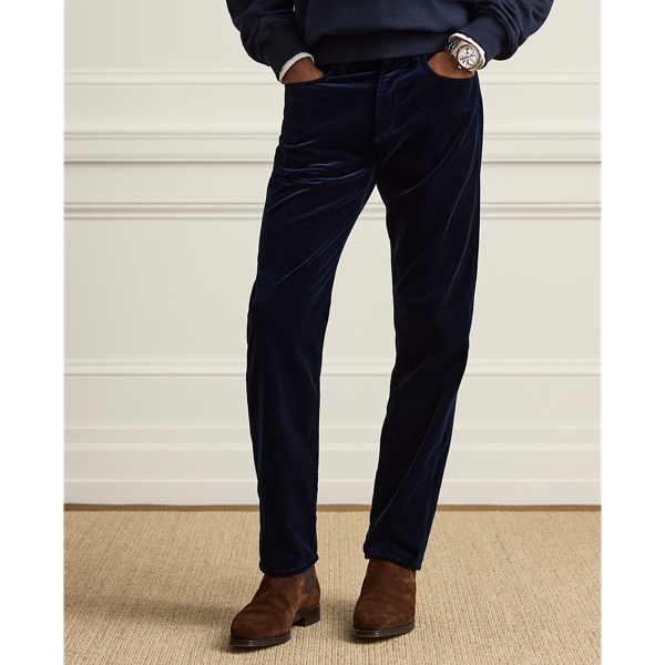 Straight Fit Velvet Five-Pocket Trouser