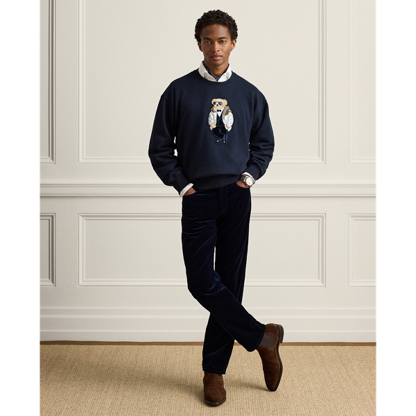Straight Fit Velvet Five-Pocket Trouser