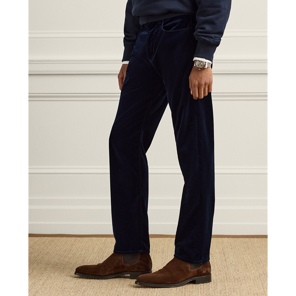 Straight Fit Velvet Five-Pocket Trouser