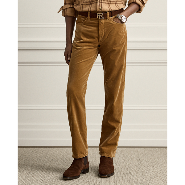 Straight Fit Velvet Five-Pocket Pant