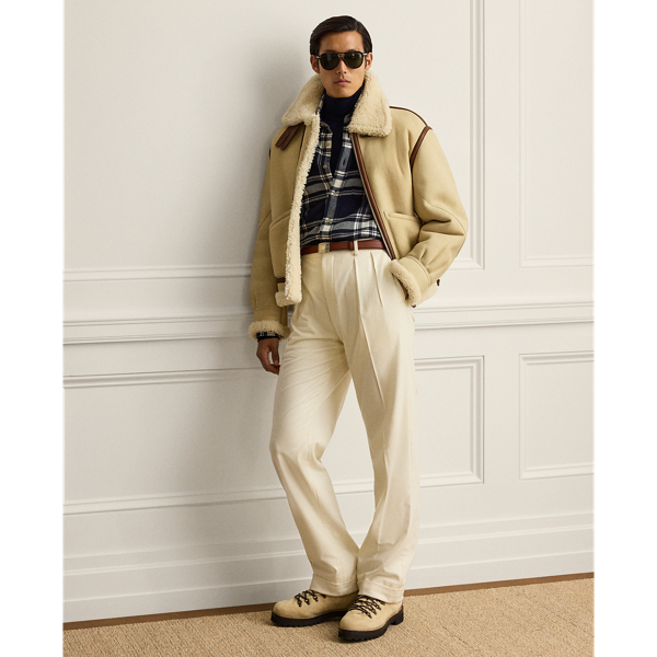 Blonde Lutton Shearling Aviator Jacket Purple Label 4