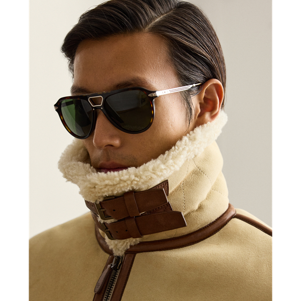 Blonde Lutton Shearling Aviator Jacket Purple Label 6