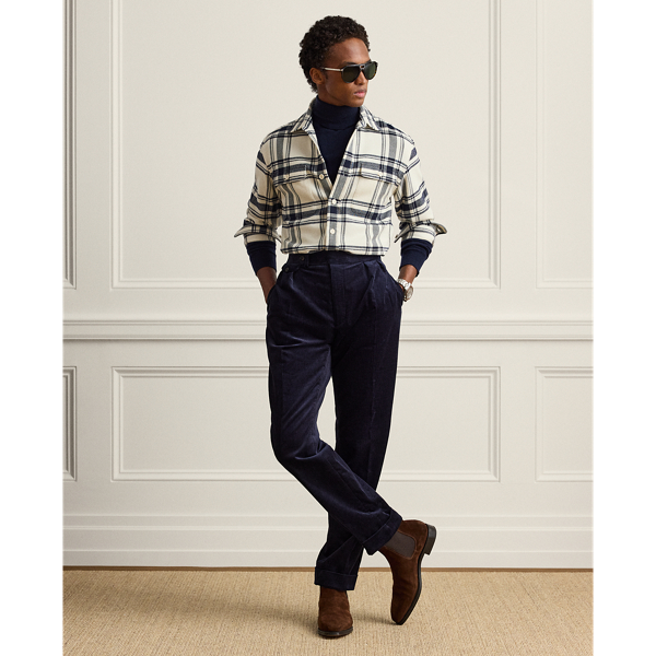 Plaid Cashmere-Cotton Shirt