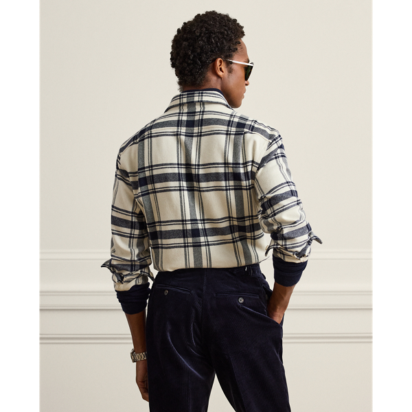Plaid Cashmere-Cotton Shirt