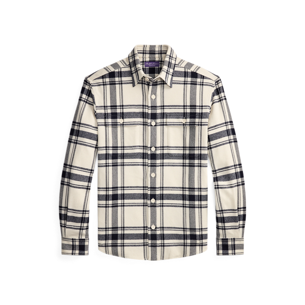 Plaid Cashmere-Cotton Shirt
