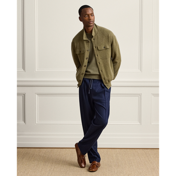 Pantaloni in misto cashmere con coulisse