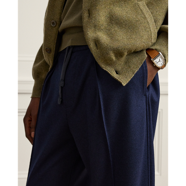 Pantaloni in misto cashmere con coulisse