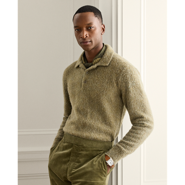 Kaschmir-Alpaka-Pullover mit Polokragen