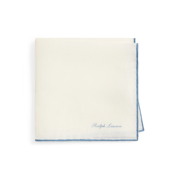 Tipped Linen Pocket Square
