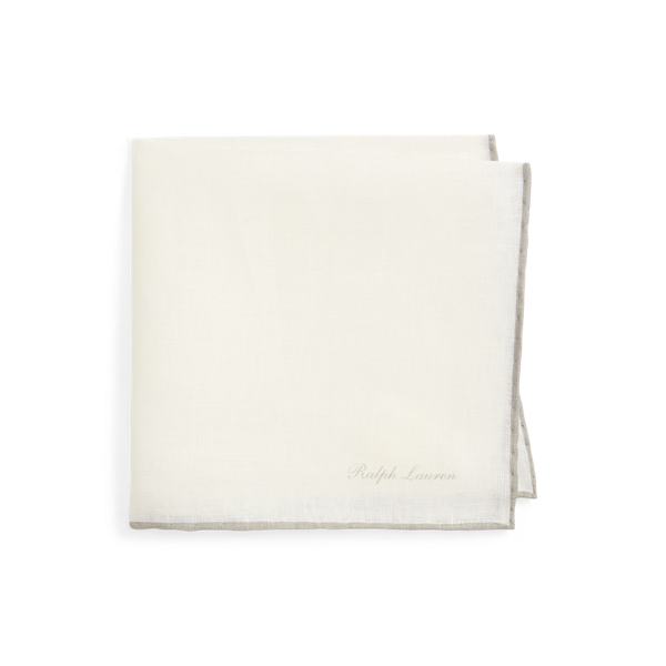 Tipped Linen Pocket Square