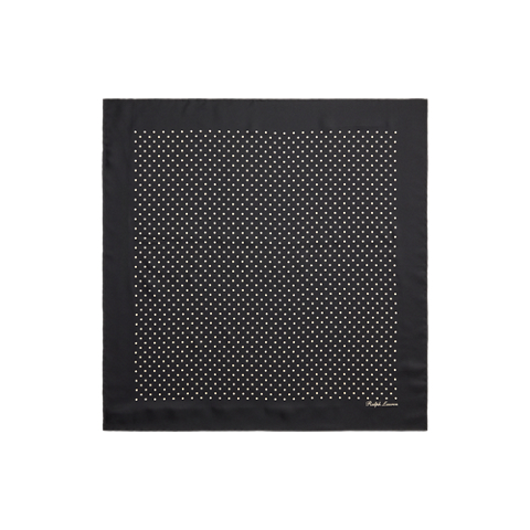 Мужской шарф Ralph Lauren Polka-Dot Silk, цвет: Чёрный