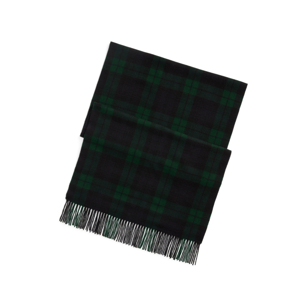 Plaid Cashmere Fringe Scarf