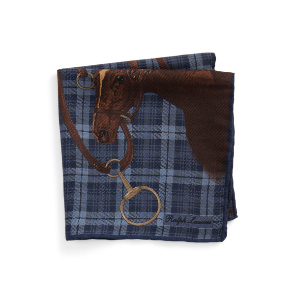 Equestrian Cashmere-Silk Pocket Square