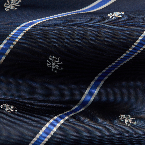 Gestreifte Clubkrawatte aus Seide Purple Label in Navy/Blau 3