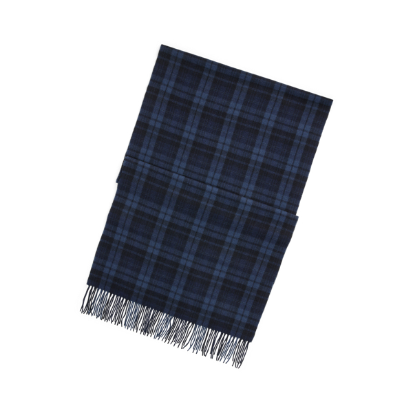 Plaid Cashmere Fringe Scarf