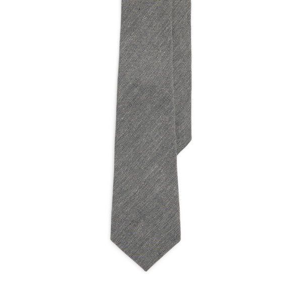 Light Grey Multi Linen-Silk-Cashmere Twill Tie Purple Label 1