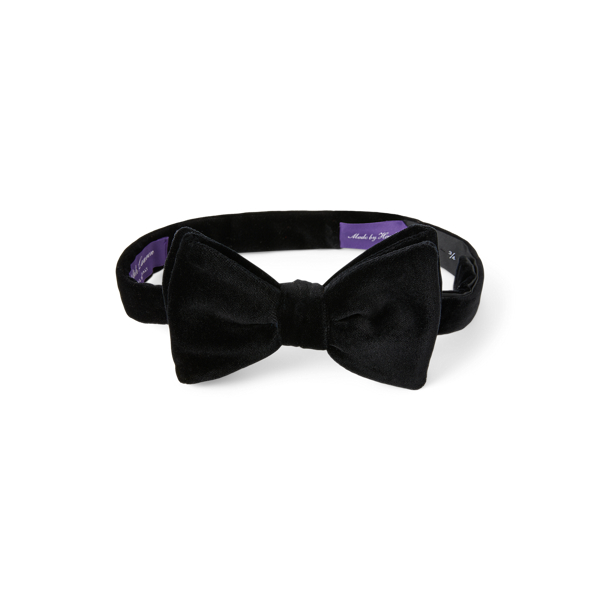 Black Pre-Tied Velvet Bow Tie Purple Label 1