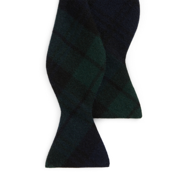 Navy/ Green Multi Plaid Cashmere Bow Tie Purple Label 1